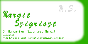 margit szigriszt business card